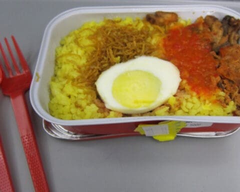 Nasi Kuning on Air Asia - SG to Jakarta