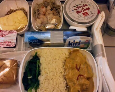 Emirates Dubai Jakarta Airplane Dining