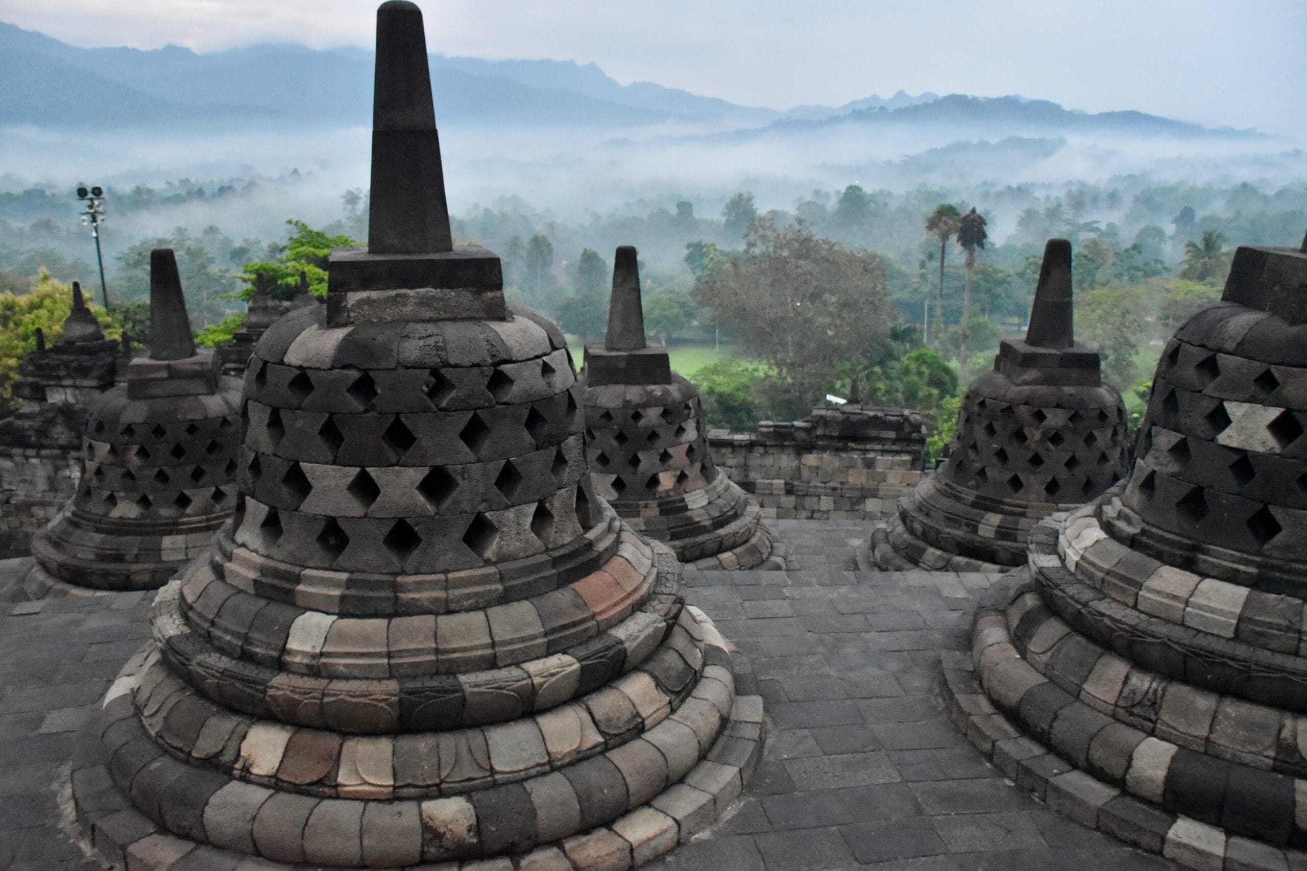 Majestic Candi Borobudur Temple In Yogyakarta Indonesia