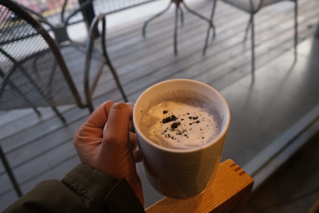 Black Sesame Latte Korean Drinks Heukimja Latte (Korean Black Sesame Latte) Near Tongin Market, Seoul